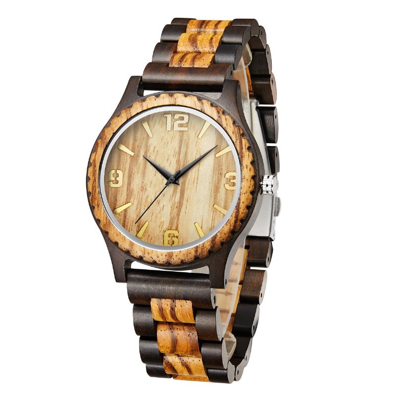 Reloj De Madera De Moda Reloj De Cuarzo Con Esfera Simple Para Hombre