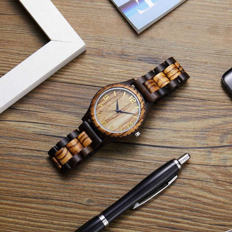 Reloj De Madera De Moda Reloj De Cuarzo Con Esfera Simple Para Hombre