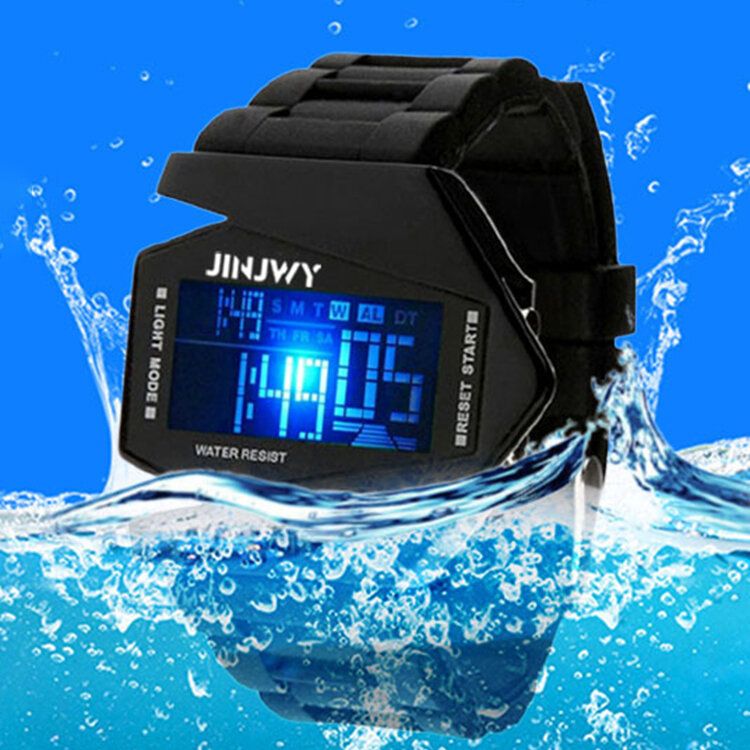 Reloj Multifunción De Moda Con Pantalla Led Para Hombre 5atm Cronómetro A Prueba De Agua Reloj Digital Electrónico Luminoso