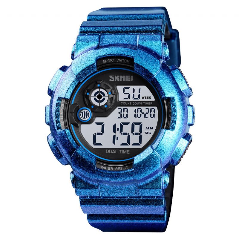 Reloj Multifunción Para Hombre Caja De Abs 50m Alarma Impermeable Correa De Pu Ajustable Reloj Digital De Buceo Luminoso