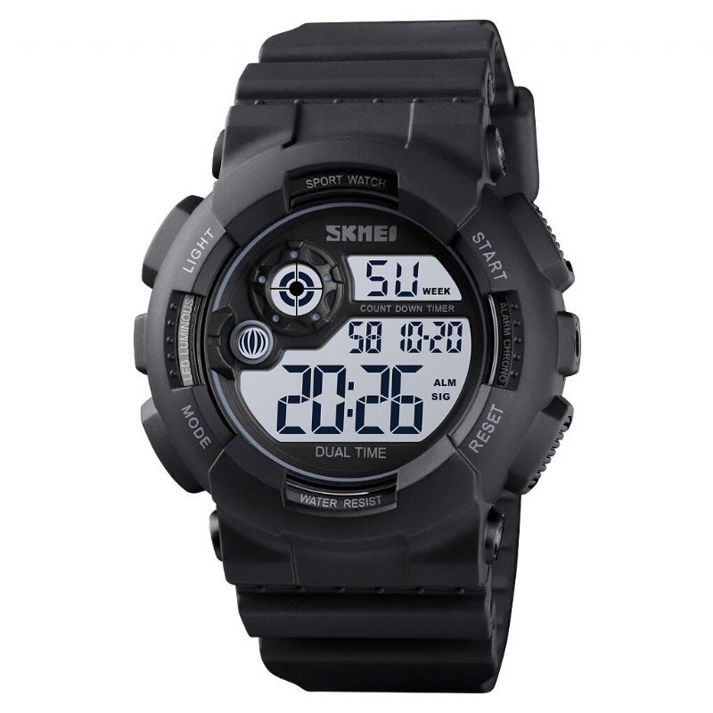 Reloj Multifunción Para Hombre Caja De Abs 50m Alarma Impermeable Correa De Pu Ajustable Reloj Digital De Buceo Luminoso