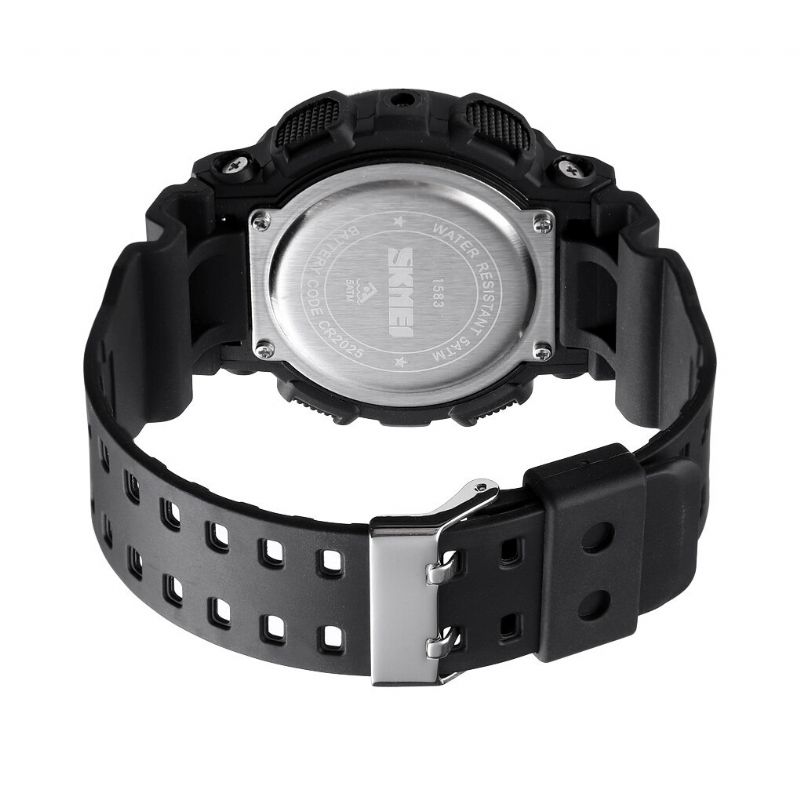 Reloj Multifunción Para Hombre Caja De Abs 50m Alarma Impermeable Correa De Pu Ajustable Reloj Digital De Buceo Luminoso