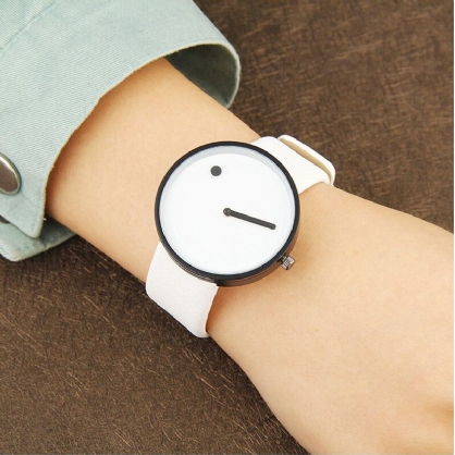 Reloj De Pulsera Clásico Elegante Simple De Moda Para Mujer Esfera Redonda Correa De Cuero Relojes De Cuarzo Para Mujer