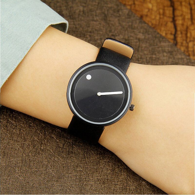 Reloj De Pulsera Clásico Elegante Simple De Moda Para Mujer Esfera Redonda Correa De Cuero Relojes De Cuarzo Para Mujer