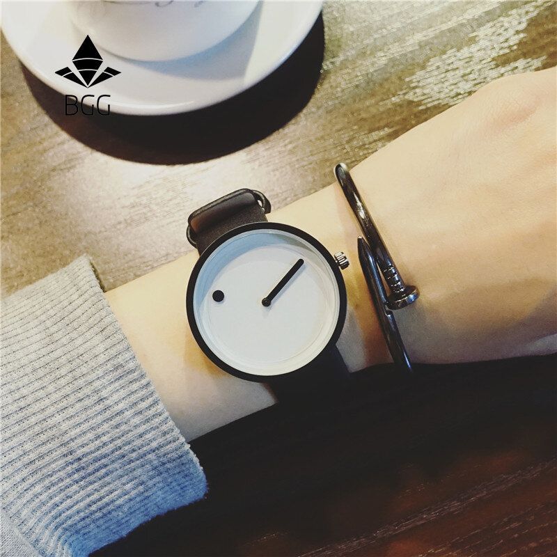 Reloj De Pulsera Clásico Elegante Simple De Moda Para Mujer Esfera Redonda Correa De Cuero Relojes De Cuarzo Para Mujer