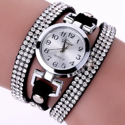 Reloj De Pulsera De Cristal De Estilo Casual Para Mujer Relojes De Cuarzo De Lujo Con Cuerda De Cuero Fino Para Mujer