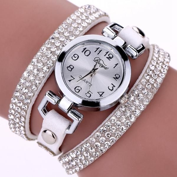 Reloj De Pulsera De Cristal De Estilo Casual Para Mujer Relojes De Cuarzo De Lujo Con Cuerda De Cuero Fino Para Mujer