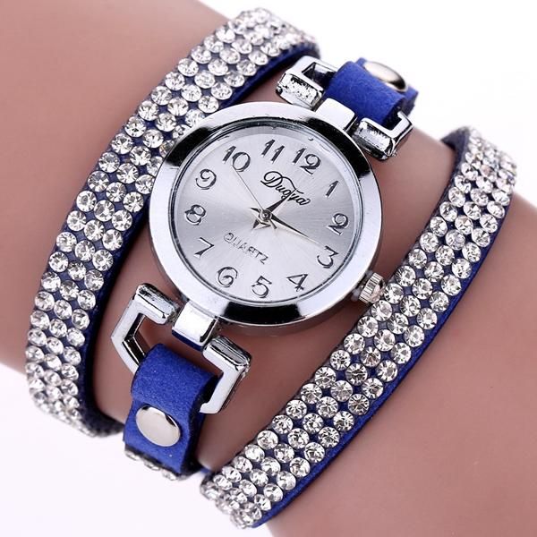 Reloj De Pulsera De Cristal De Estilo Casual Para Mujer Relojes De Cuarzo De Lujo Con Cuerda De Cuero Fino Para Mujer