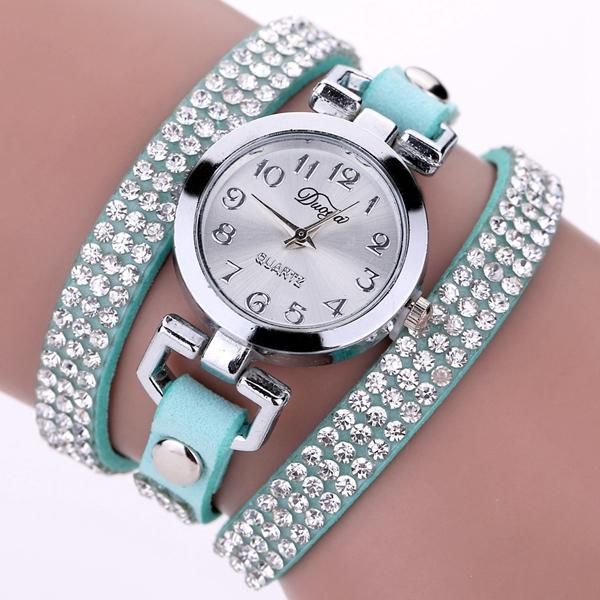 Reloj De Pulsera De Cristal De Estilo Casual Para Mujer Relojes De Cuarzo De Lujo Con Cuerda De Cuero Fino Para Mujer