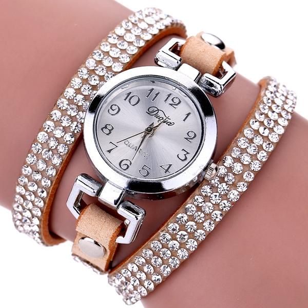 Reloj De Pulsera De Cristal De Estilo Casual Para Mujer Relojes De Cuarzo De Lujo Con Cuerda De Cuero Fino Para Mujer