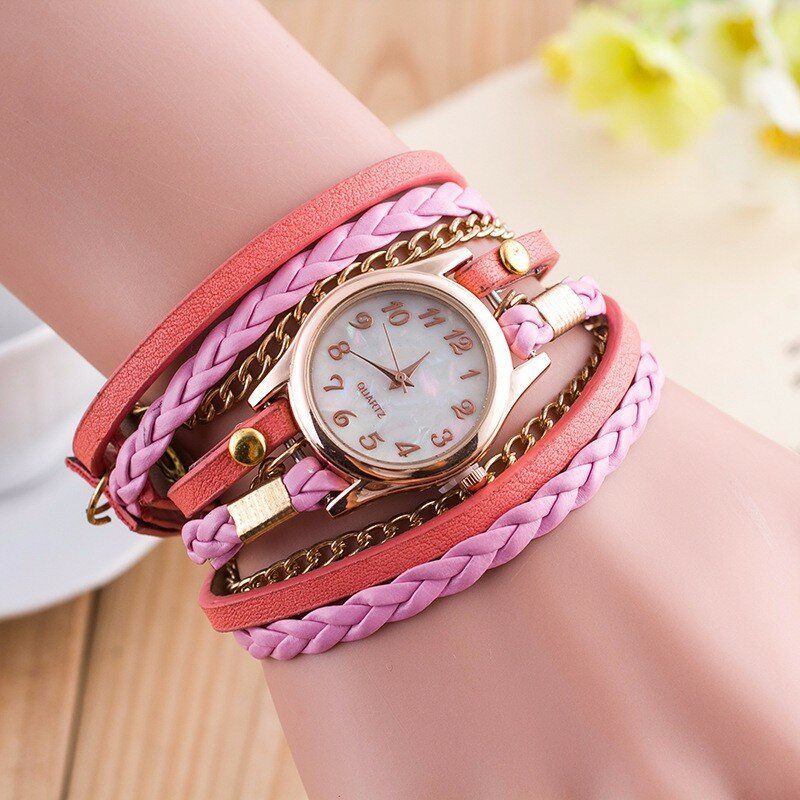 Reloj De Pulsera De Diamantes Con Superficie De Concha Informal De Moda Reloj De Cuarzo Para Mujer