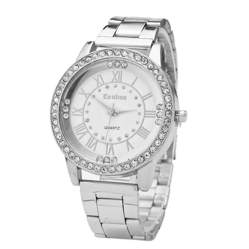 Reloj De Pulsera De Diamantes De Moda Para Mujer Relojes De Cuarzo Con Correa De Acero Inoxidable