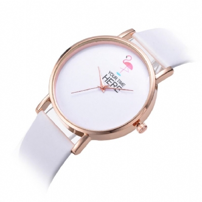 Reloj De Pulsera De Estilo Casual Para Mujer Caja De Oro Rosa Correa De Cuero Reloj De Cuarzo