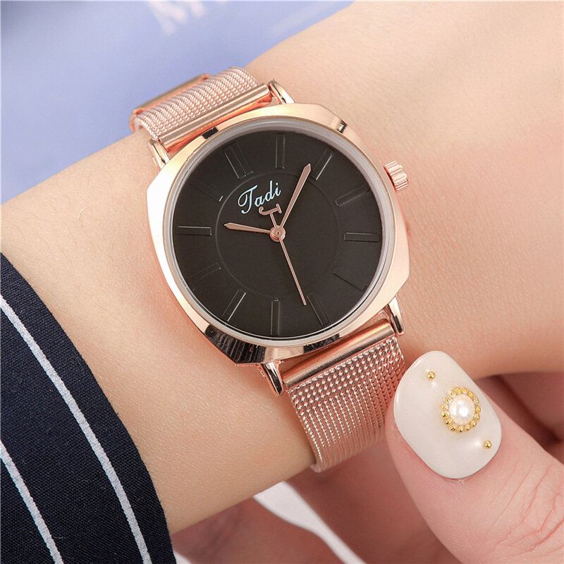 Reloj De Pulsera Simple Casual Elegante Para Mujer Relojes De Cuarzo A Prueba De Agua De Aleación Completa