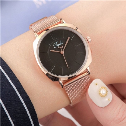 Reloj De Pulsera Simple Casual Elegante Para Mujer Relojes De Cuarzo A Prueba De Agua De Aleación Completa