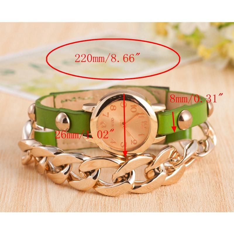 Reloj De Pulsera Sinuoso Para Mujer De Moda Reloj De Cuarzo Con Banda De Cuero Para Mujer