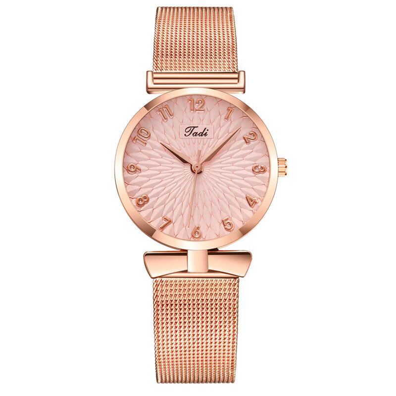 Reloj Simple Y Elegante Para Mujer Banda De Aleación Completa Esfera De Diseño Único Cierre Ajustable Reloj De Cuarzo