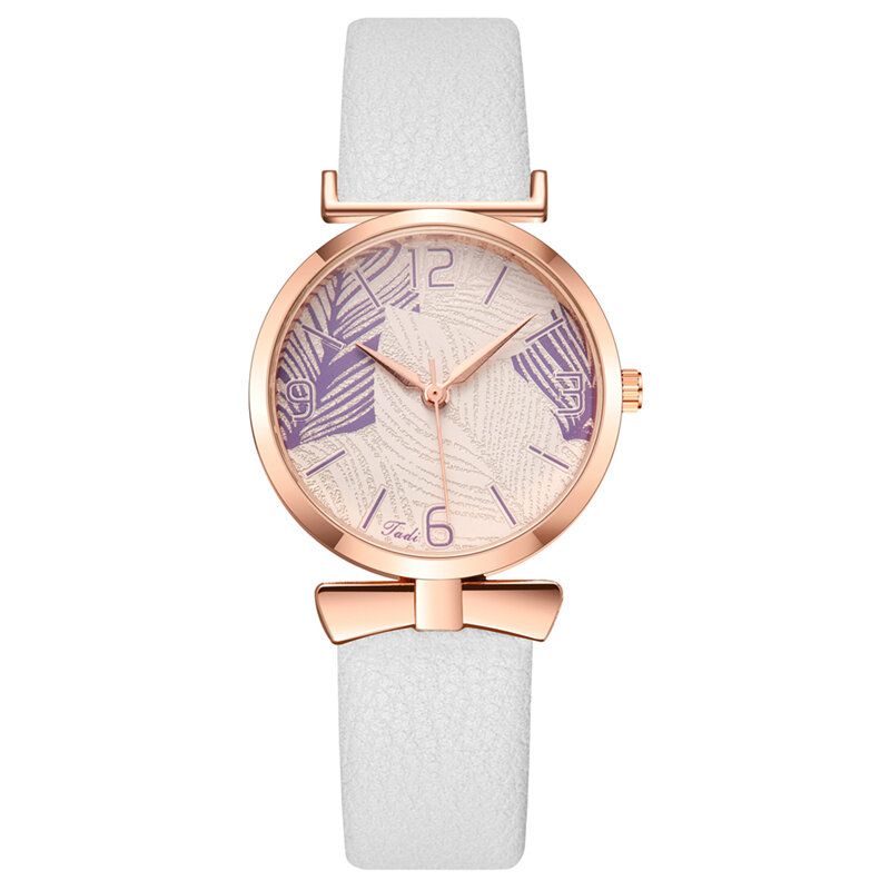 Relojes De Moda Divertidos Y Modernos Para Mujer Esfera Con Patrón De Árbol Caja De Aleación De Oro Rosa Correa De Cuero Reloj De Cuarzo