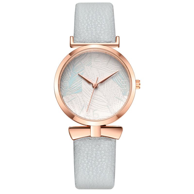 Relojes De Moda Divertidos Y Modernos Para Mujer Esfera Con Patrón De Árbol Caja De Aleación De Oro Rosa Correa De Cuero Reloj De Cuarzo