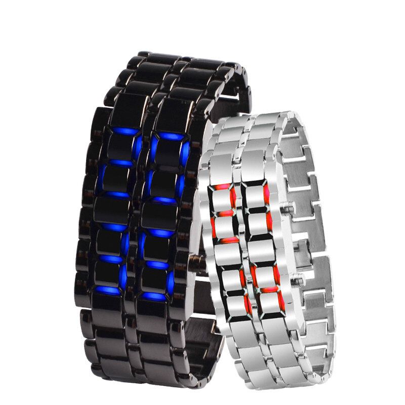 Relojes De Pulsera Digitales Impermeables Con Pantalla Led Binaria Reloj De Pareja