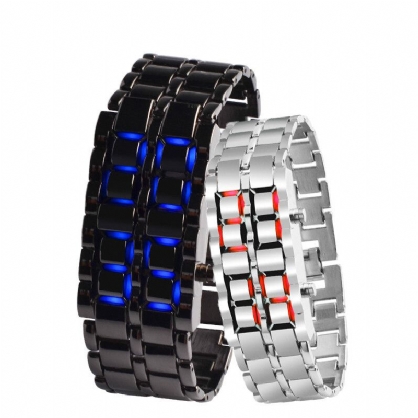 Relojes De Pulsera Digitales Impermeables Con Pantalla Led Binaria Reloj De Pareja