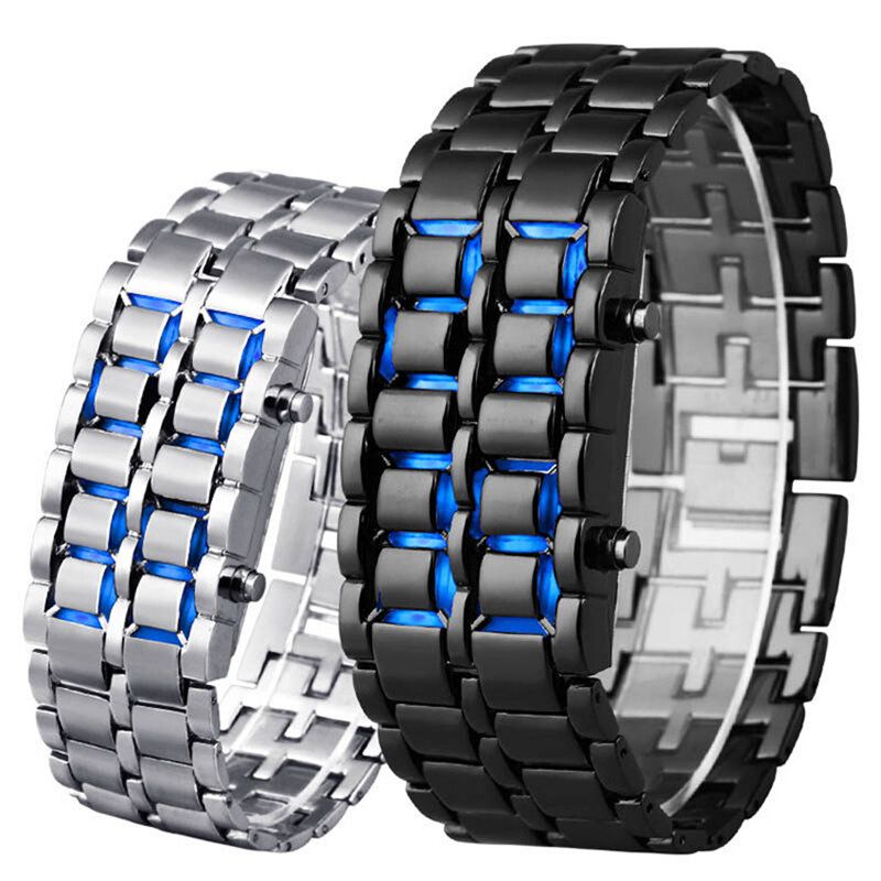 Relojes De Pulsera Digitales Impermeables Con Pantalla Led Binaria Reloj De Pareja