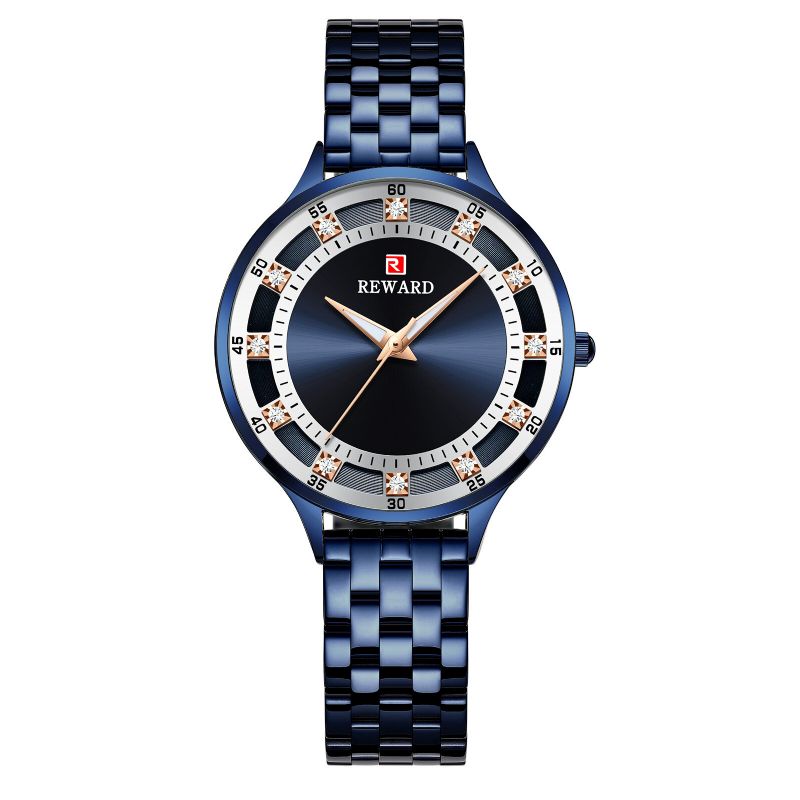 Reward Rd21003l Reloj De Cuarzo Para Mujer Con Correa De Acero Inoxidable Y Pantalla Luminosa Impermeable Informal