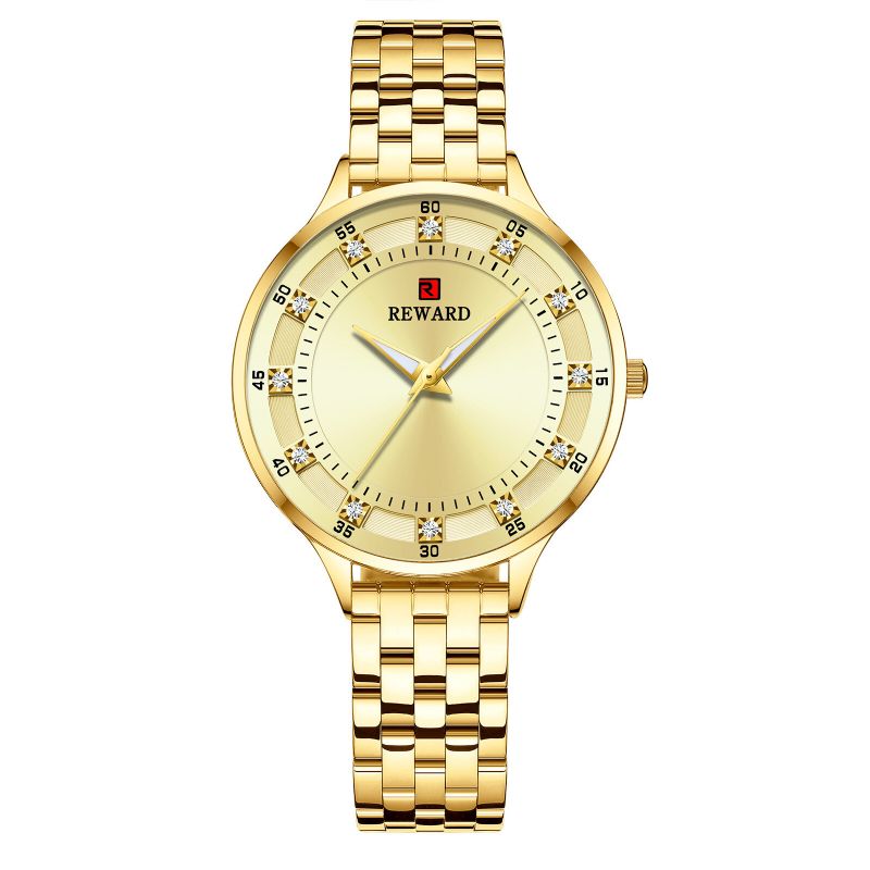 Reward Rd21003l Reloj De Cuarzo Para Mujer Con Correa De Acero Inoxidable Y Pantalla Luminosa Impermeable Informal