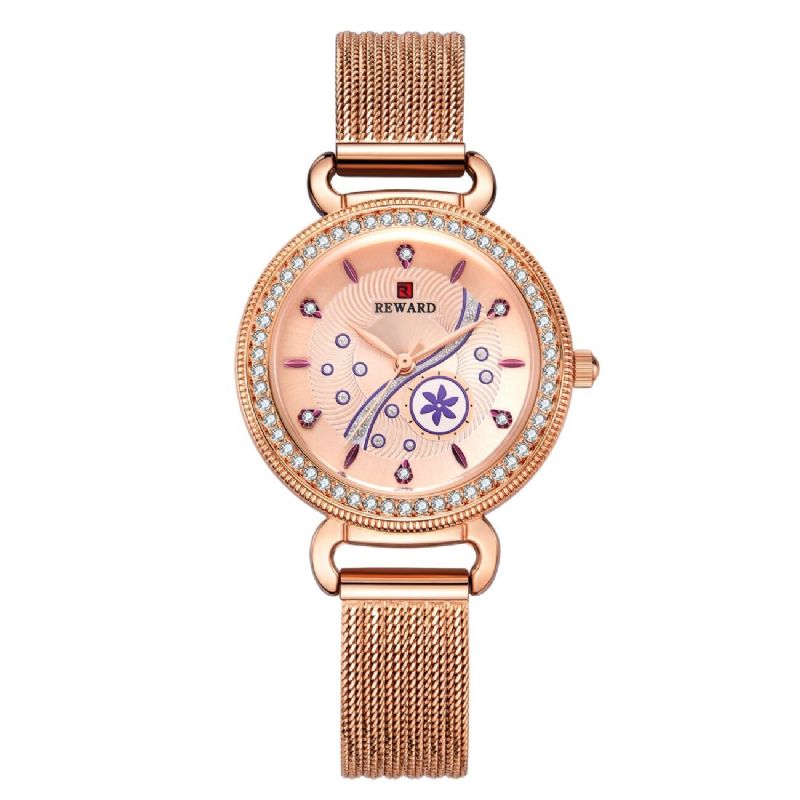 Reward Rd22004l Reloj Casual Para Mujer Reloj De Cuarzo Con Correa De Acero Inoxidable De Lujo Ligero A Prueba De Agua