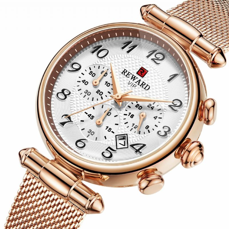 Reward Rd63069l Reloj De Moda Para Mujer Cronógrafo Pantalla De Fecha Reloj De Cuarzo Impermeable Para Mujer