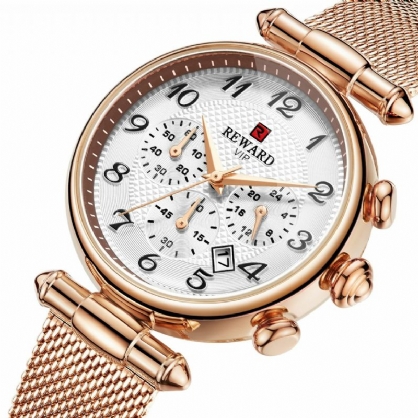 Reward Rd63069l Reloj De Moda Para Mujer Cronógrafo Pantalla De Fecha Reloj De Cuarzo Impermeable Para Mujer