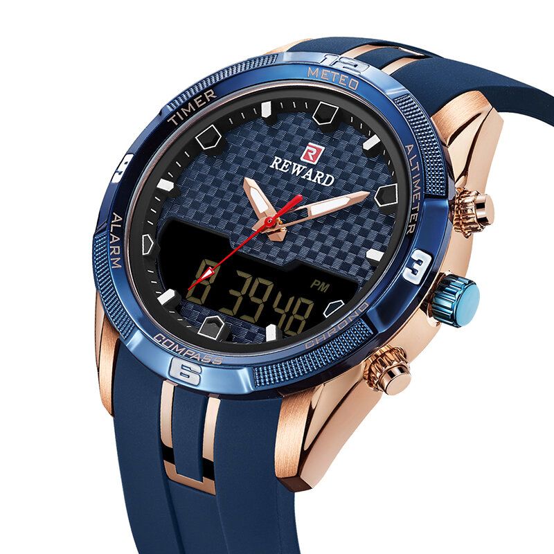 Reward Rd63095m Reloj Digital De Moda Para Hombre Pantalla Luminosa Impermeable Lcd Reloj De Doble Pantalla