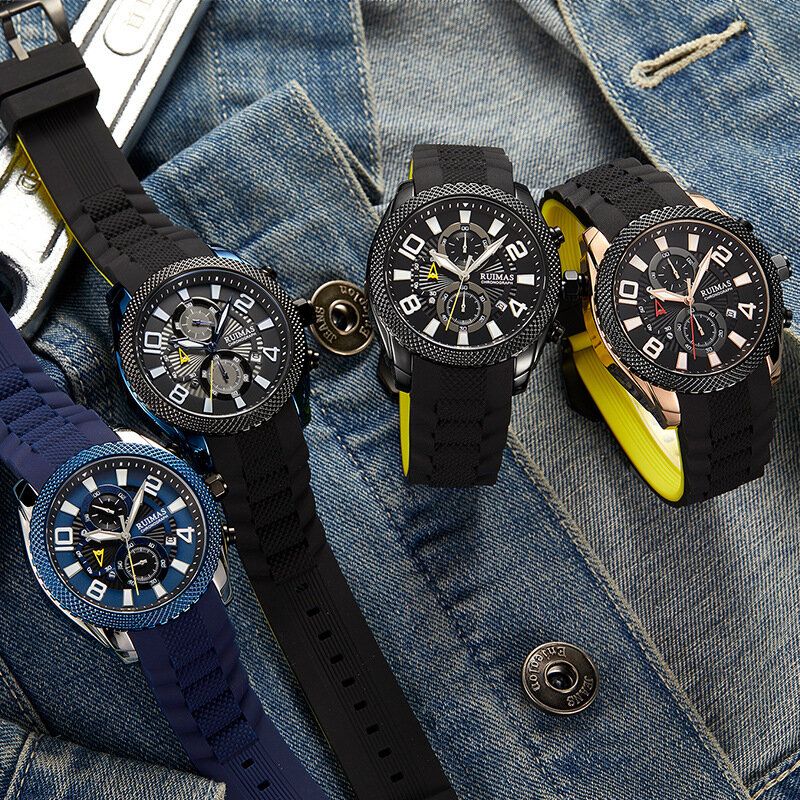 Ruiams 584 Reloj De Moda Para Hombre Reloj De Cuarzo Deportivo Con Pantalla De Fecha Luminosa A Prueba De Agua