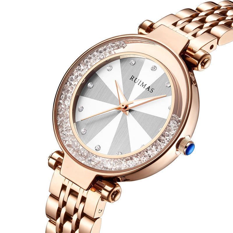 Ruimas 539 Caja De Acero Inoxidable Reloj De Pulsera Para Mujer Relojes De Cuarzo De Diseño Elegante