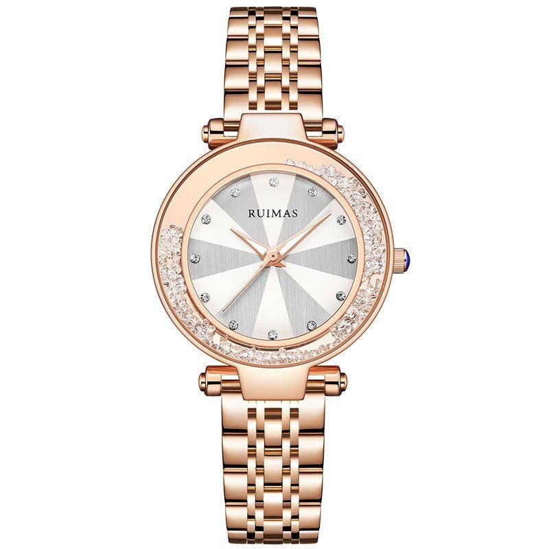 Ruimas 539 Caja De Acero Inoxidable Reloj De Pulsera Para Mujer Relojes De Cuarzo De Diseño Elegante