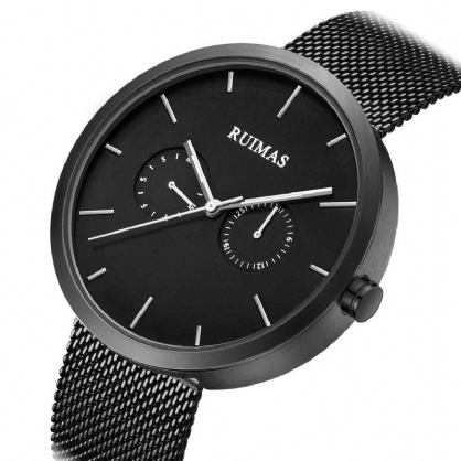 Ruimas 567 Casual 3atm Reloj De Cuarzo Para Hombre Con Correa De Acero Inoxidable A Prueba De Agua Con Múltiples Esferas