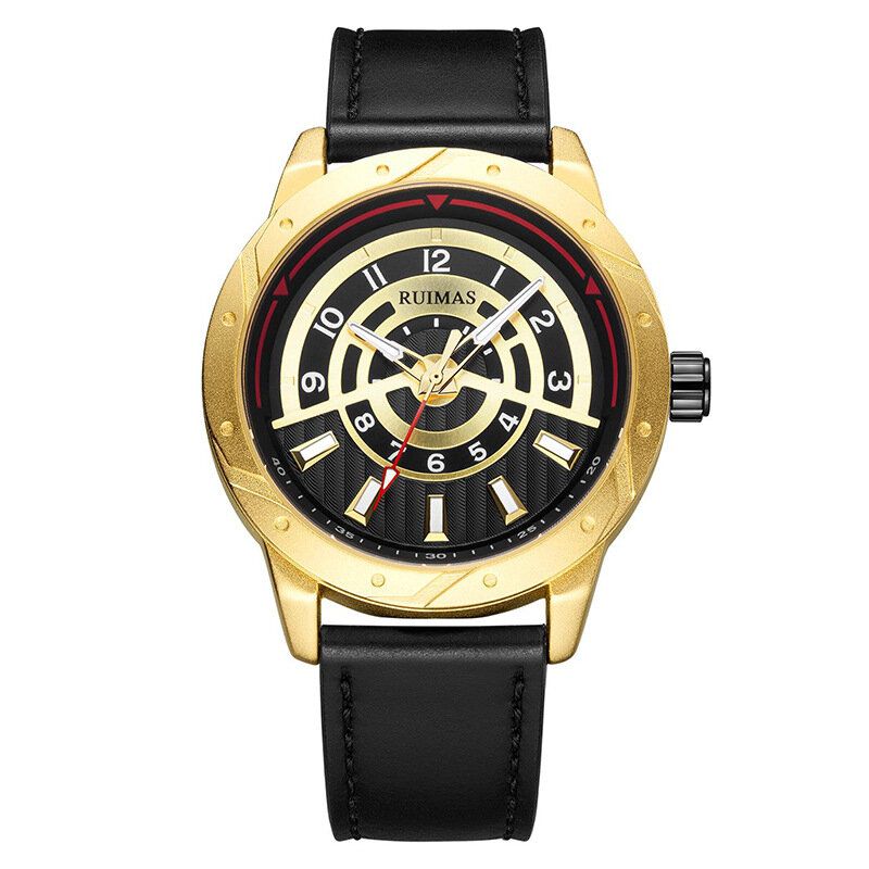 Ruimas 594 Reloj De Moda Para Hombre 3atm Reloj De Cuarzo Informal Con Correa De Cuero Genuino Impermeable