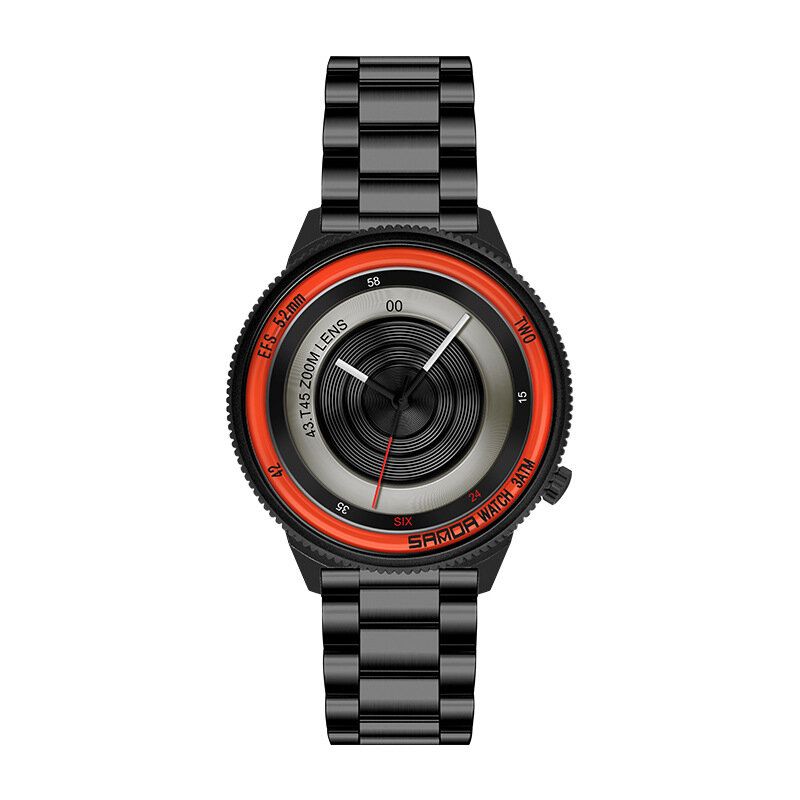 Sanda 1041 Casual Fashion Men Creative Camera Dial Reloj De Cuarzo Con Correa De Acero Inoxidable Resistente Al Agua