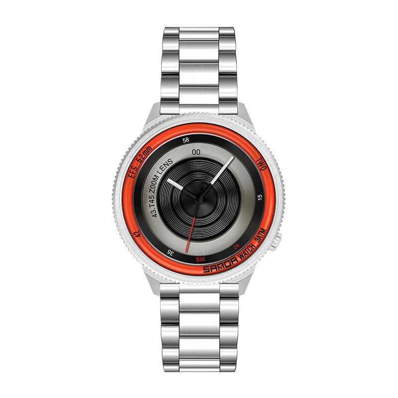 Sanda 1041 Casual Fashion Men Creative Camera Dial Reloj De Cuarzo Con Correa De Acero Inoxidable Resistente Al Agua