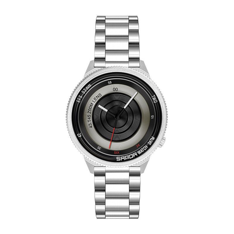 Sanda 1041 Casual Fashion Men Creative Camera Dial Reloj De Cuarzo Con Correa De Acero Inoxidable Resistente Al Agua