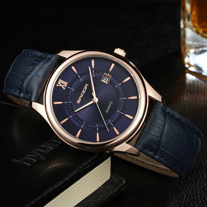 Sanda P204 Reloj De Pulsera Para Hombre De Estilo Empresarial Pantalla De Fecha Reloj De Cuarzo Con Movimiento Japonés