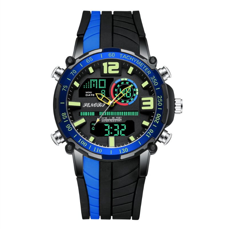 Senors Sn150 Reloj Digital De Doble Pantalla Deporte Al Aire Libre Reloj Despertador Calendario Cronógrafo Noctilucente Reloj Impermeable