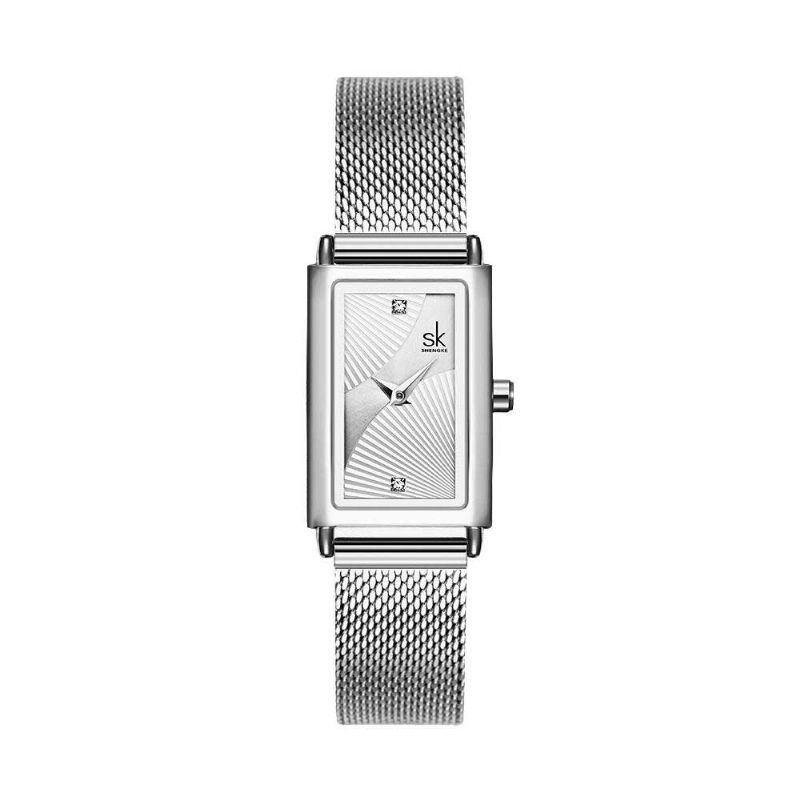 Shengke Sk K0119 Vestido De Mujer Forma Rectangular Drapeado Dial Reloj De Cuarzo Para Mujer De Negocios