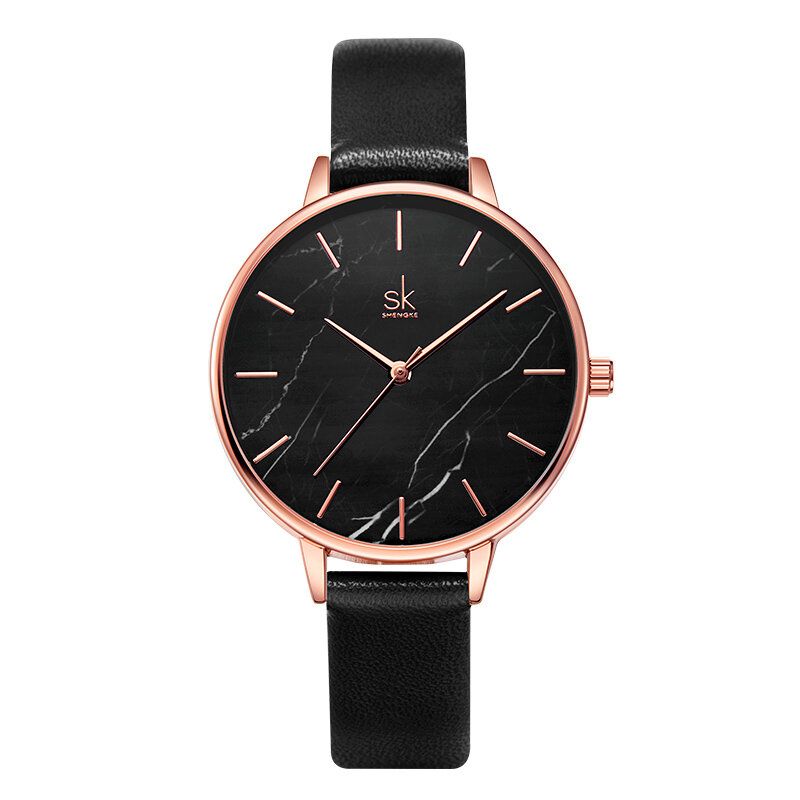 Shengke Sk K0137 Reloj De Mujer Con Esfera De Textura De Mármol A La Moda Reloj De Cuarzo Para Mujer