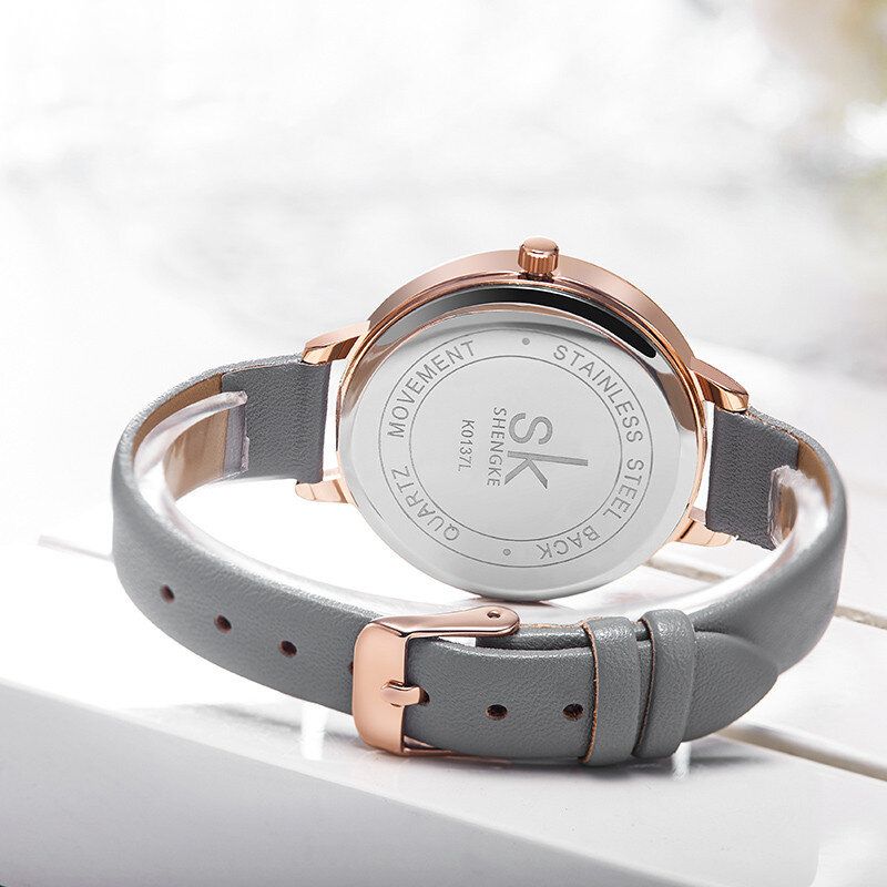 Shengke Sk K0137 Reloj De Mujer Con Esfera De Textura De Mármol A La Moda Reloj De Cuarzo Para Mujer