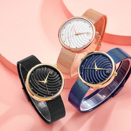 Shengke Sk K0138 Reloj De Cuarzo Con Esfera Simple Y Correa De Acero A La Moda Para Mujer