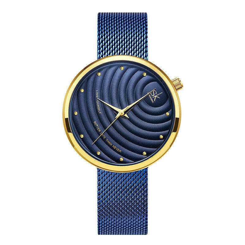 Shengke Sk K0138 Reloj De Cuarzo Con Esfera Simple Y Correa De Acero A La Moda Para Mujer