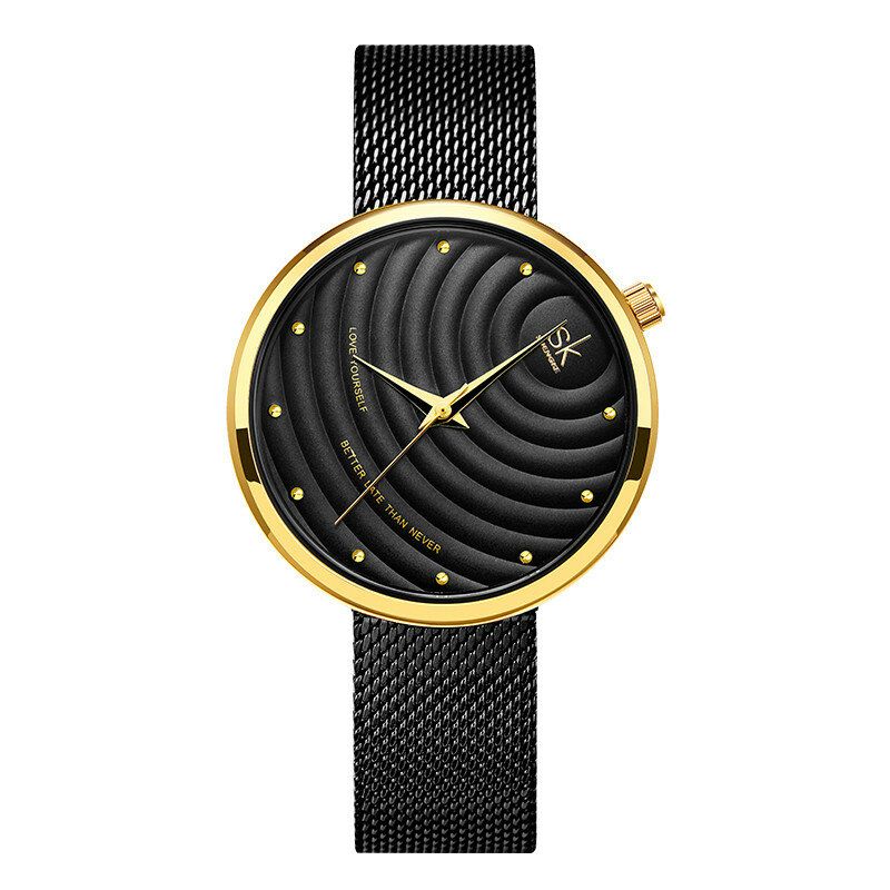 Shengke Sk K0138 Reloj De Cuarzo Con Esfera Simple Y Correa De Acero A La Moda Para Mujer