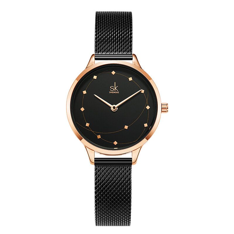 Shengke Sk K0142 Correa De Metal Para Mujer Estilo De Lujo Vestido Impermeable Para Mujer Reloj De Cuarzo Para Mujer