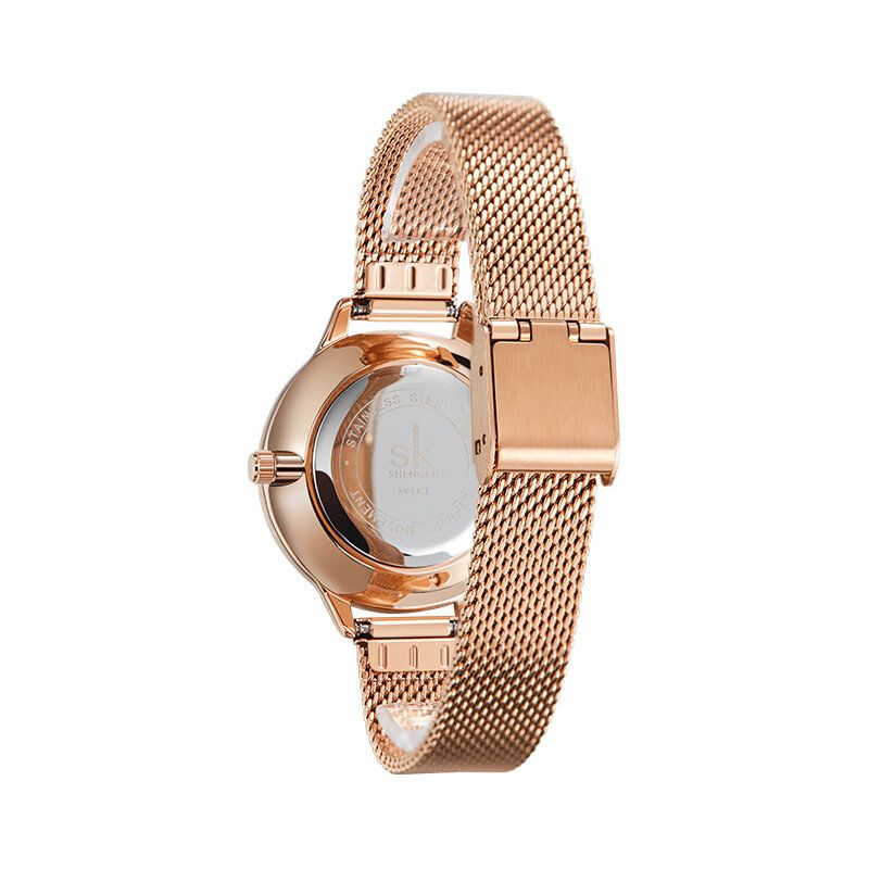 Shengke Sk K0142 Correa De Metal Para Mujer Estilo De Lujo Vestido Impermeable Para Mujer Reloj De Cuarzo Para Mujer